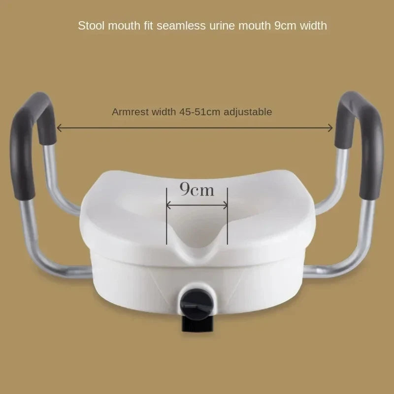 Raised Toilet Seat With Arms & Padded Cushion | 150kg Support