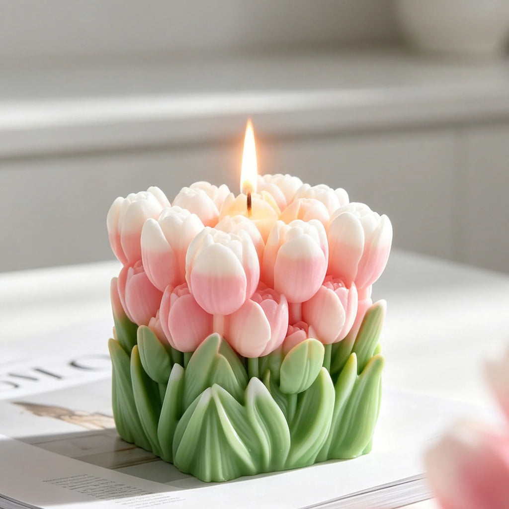 3D Tulip Flower Silicone Mold Bouquet Candle DIY Aromatherapy Soap