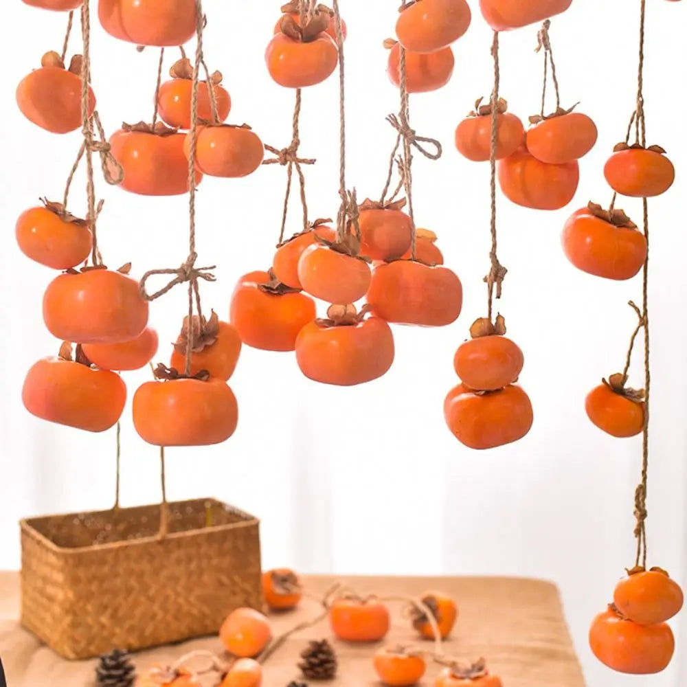 Artificial Persimmon Garland 80cm | Festive Wall Hanging Decor