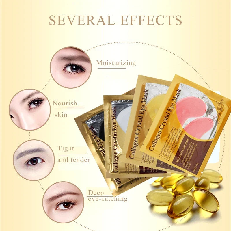 BIOAOUA Gold Collagen Eye Masks – 20 Pairs Anti-Dark Circle