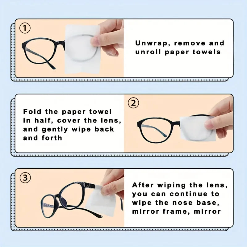 100 Disposable Eyeglass Cleaning Wipes – Screen & Lens Wipes