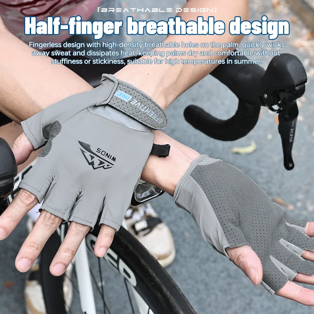 Fingerless Cycling Gloves – UV Protection, Breathable MTB & Road
