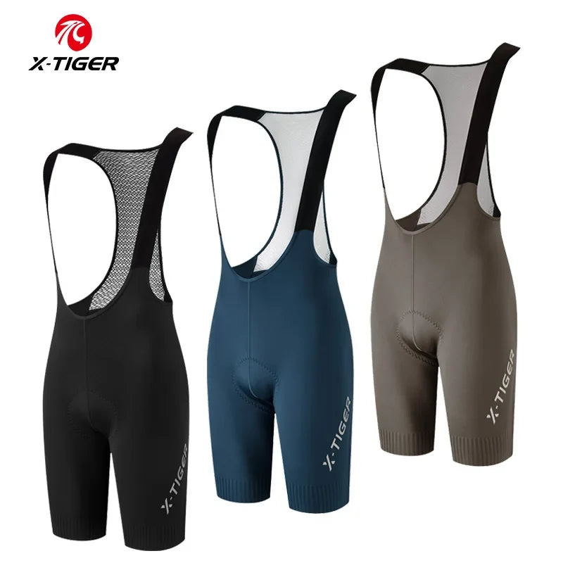 X-TIGER Men's Cycling Bib Shorts – 120 Density Pro Chamois Pad