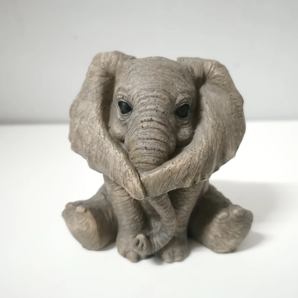 Feng Shui Gray Elephant Figurines Set of 3 | Resin Decor