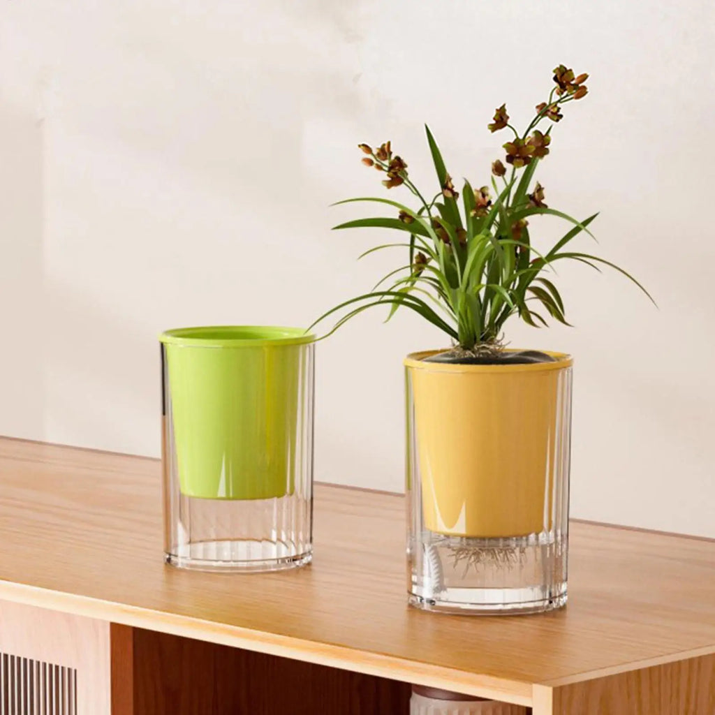 Self-Watering Double-Layer Flower Pot | Desktop Indoor Planter