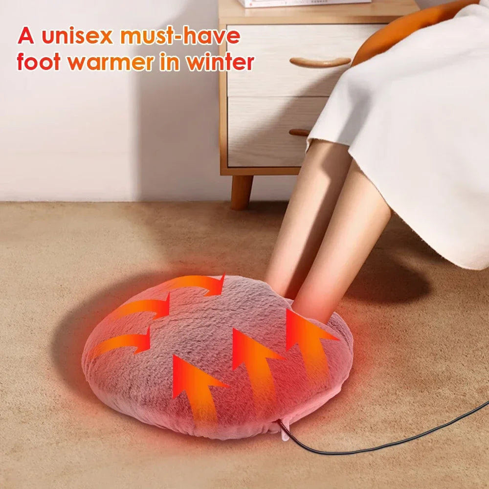 USB Electric Foot Warmer Pad – Plush Heated Desk Mat