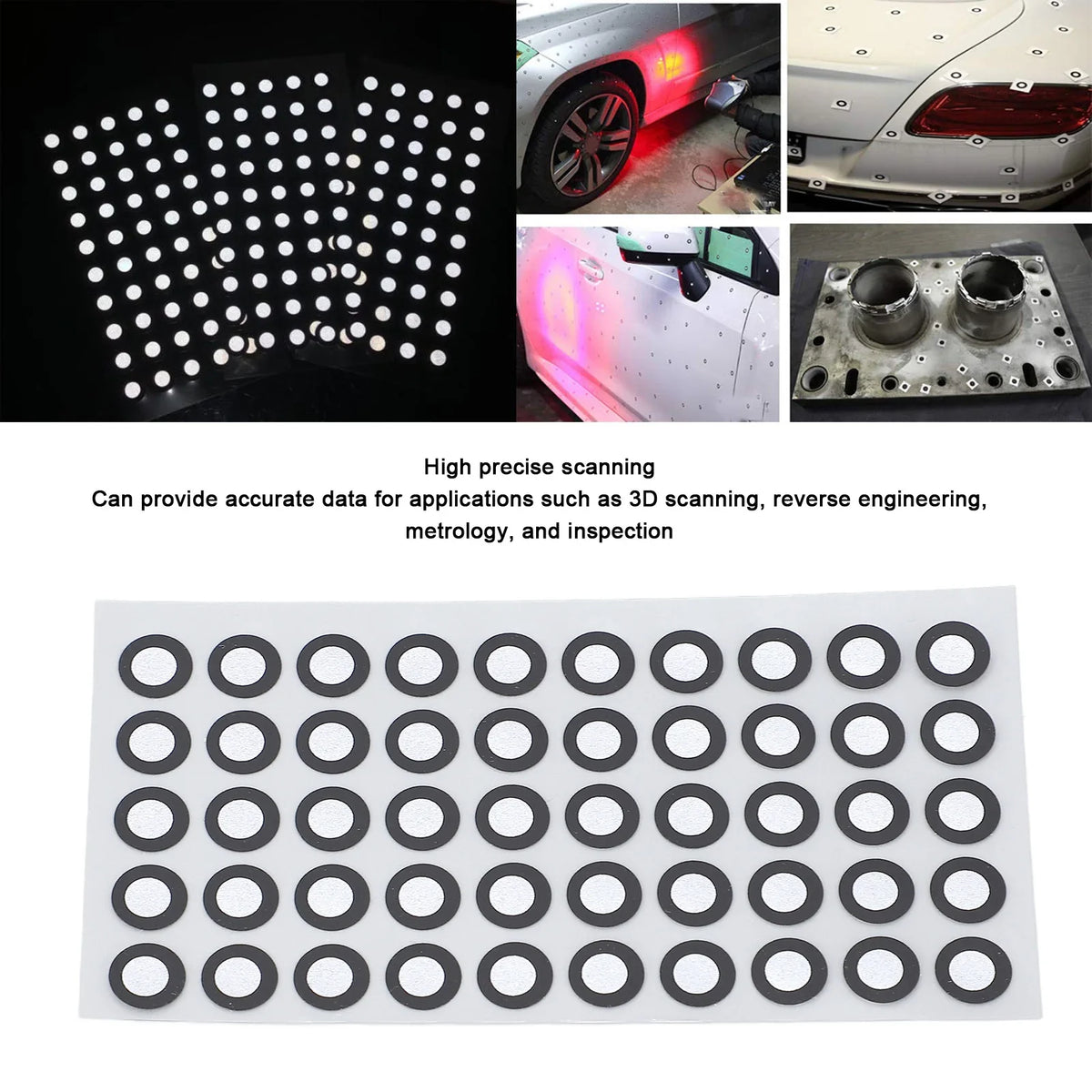 1000 Pcs 3D Scanning Markers 6mm ID 10mm OD Reflective Dots