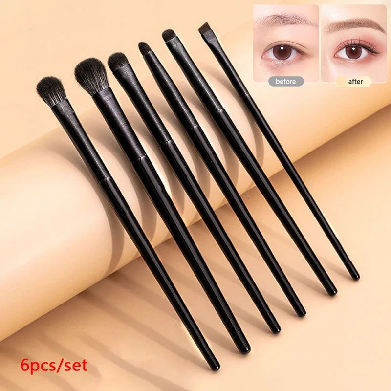 6-Piece Eye Makeup Brush Set – Eyeshadow, Liner & Brow