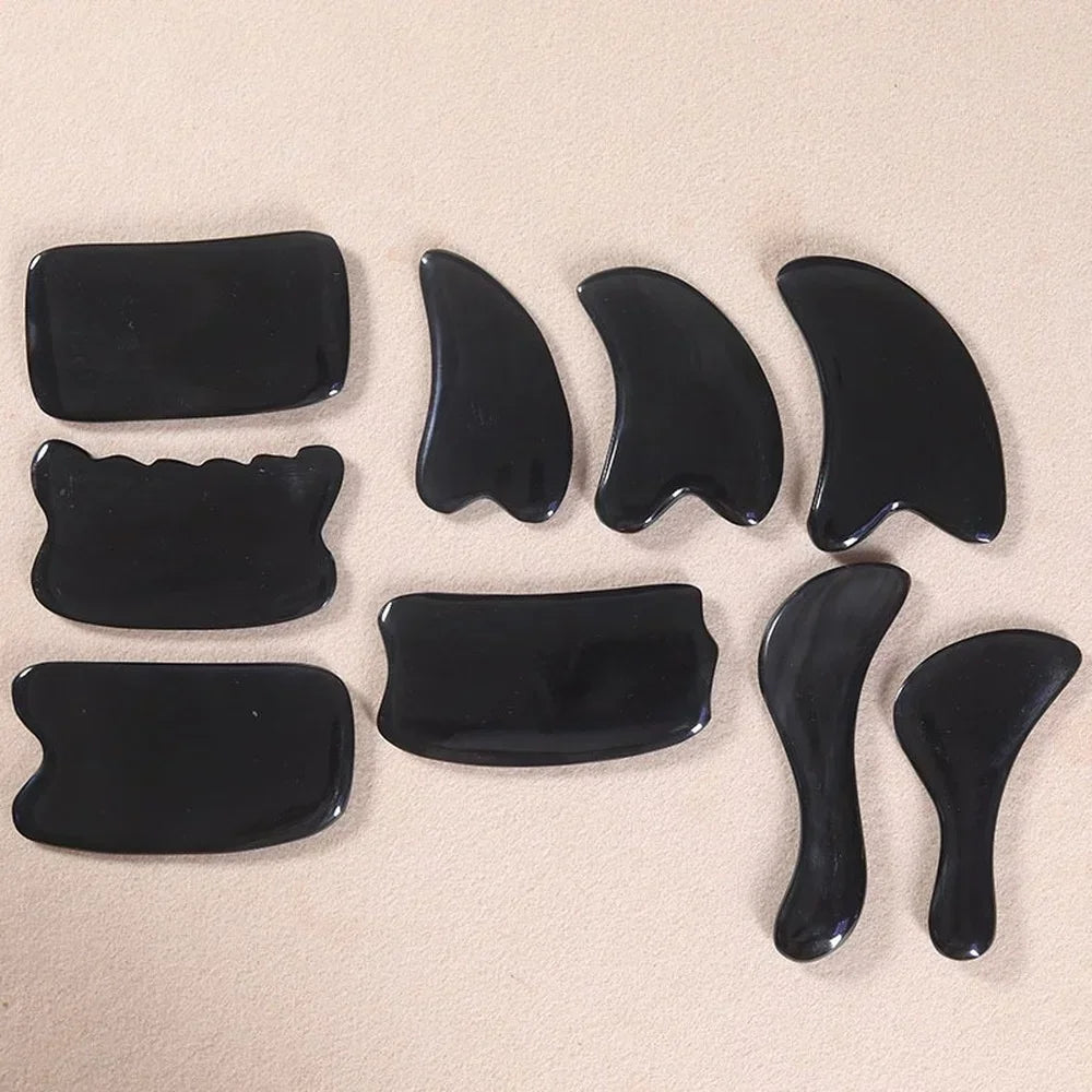 Natural Bian Stone Gua Sha Tool – Facial & Neck Massage