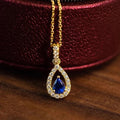 Huitan Teardrop Pendant Necklace – Blue Cubic Zirconia