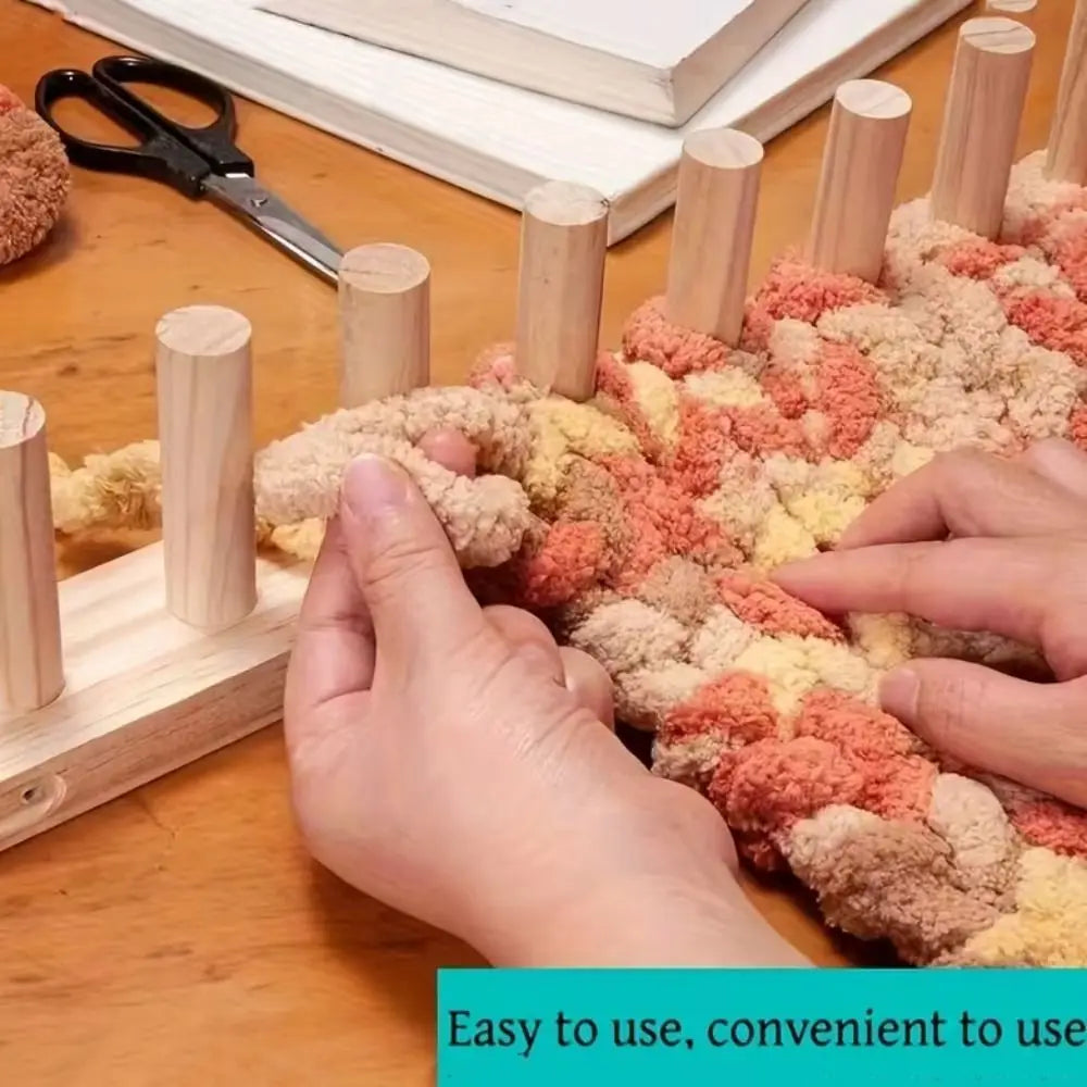 Adjustable Chunky Blanket Loom Kit – Multi-Size Pine Wood Frame