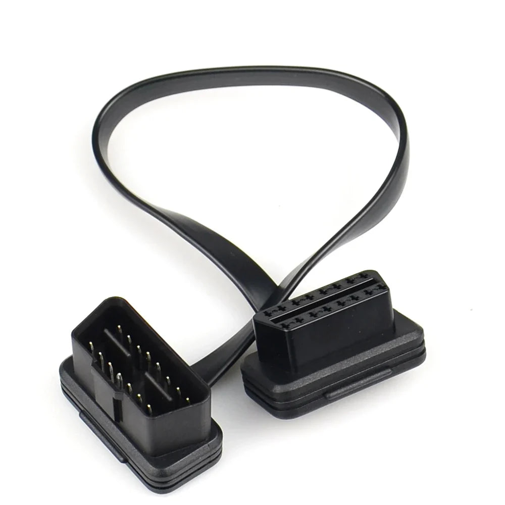 OBD2 16-Pin Flat Extension Cable 30/60/100CM Male to Female