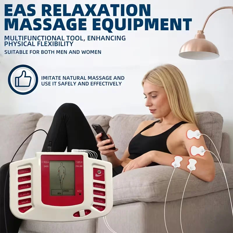 Dual-Channel Muscle Stimulator | 16 Electrodes, 30 Modes