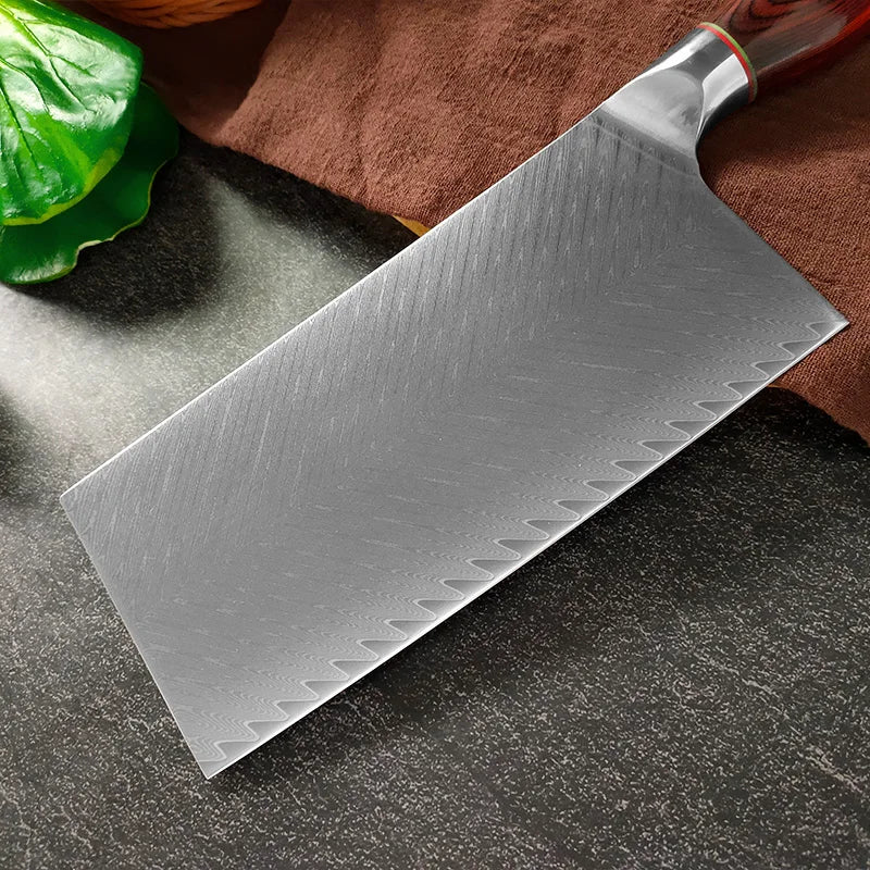 InLeung VG10 Damascus Steel Chef Knife – Wood Handle 18cm