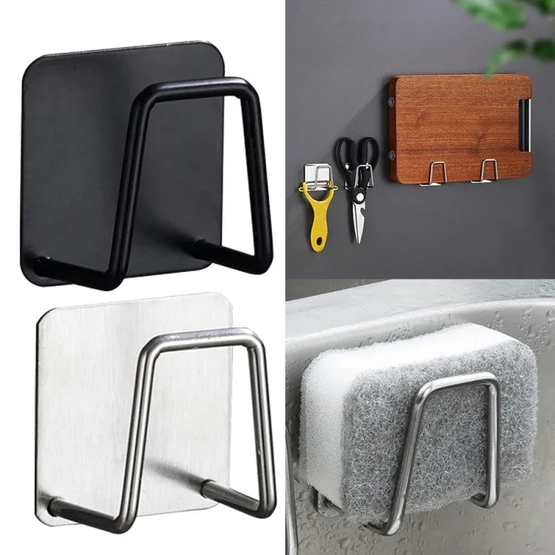 Stainless Steel Wall-Mounted Sponge Holder & Kitchen Rack