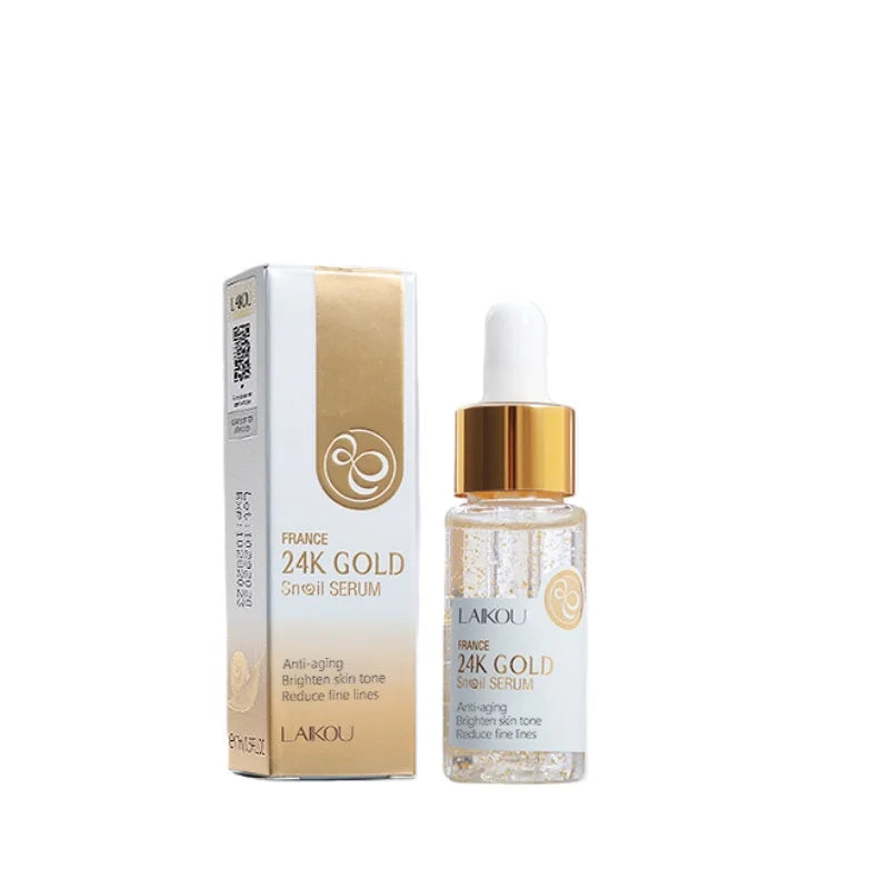 LAIKOU 24K Gold Snail Serum – Hydrating & Brightening Face Essence