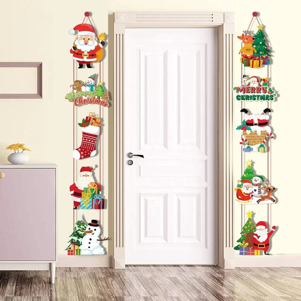 Christmas Door Hanging Banners – Santa & Snowman 10pc Set