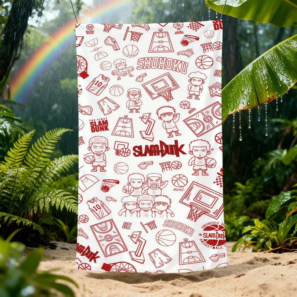 Slam Dunk Anime Beach Towel – Quick Dry, Soft, Multi-Size