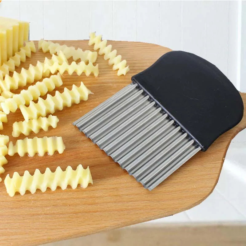 Potato Cutter Chip French Fry Maker Stainless Steel Wavy Knife Fries