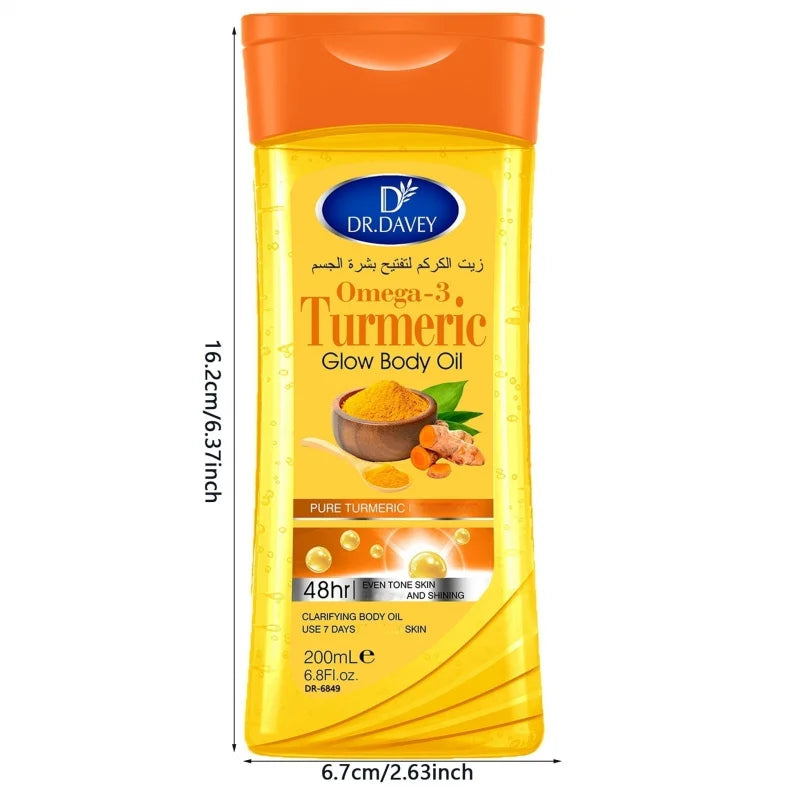 Turmeric Omega-3 Glow Body Oil Skin Care Moisturizing Hydrating