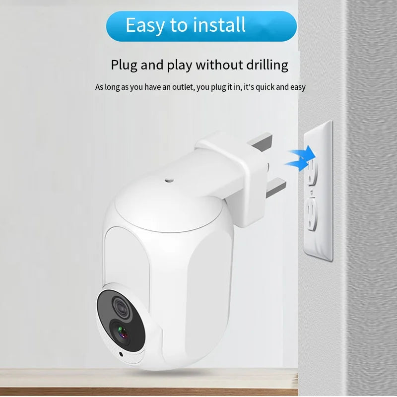 Tuya Wall Plug Camera Wifi 360 1080P Surveillance Home Security