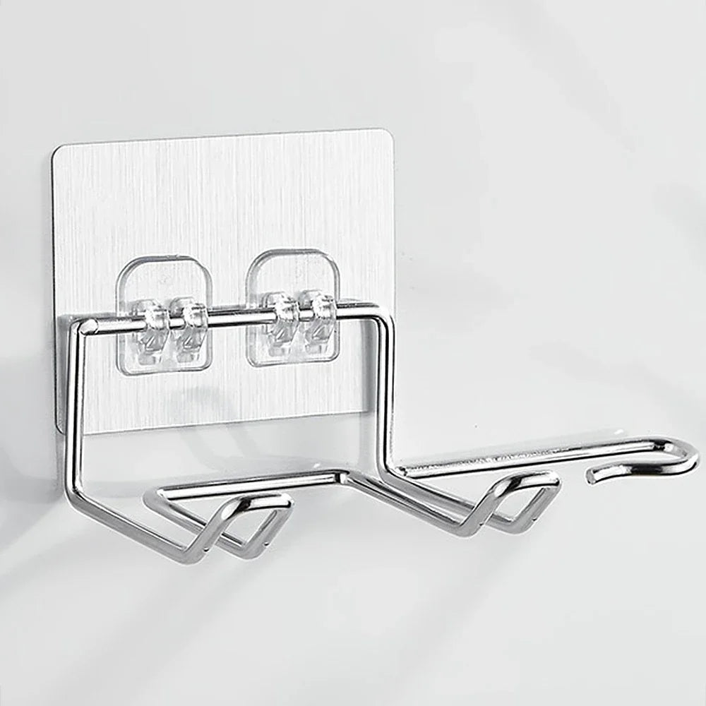 Wall Mounted Hair Dryer Holder – Stainless Steel Bathroom Rack