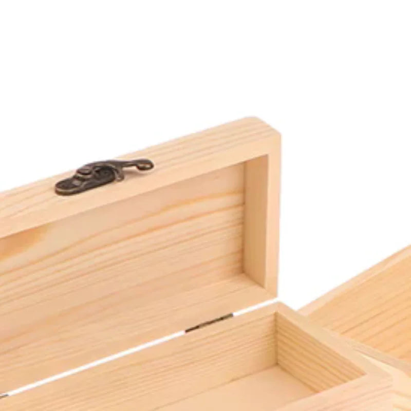 Rectangular Wooden Storage Box Organizer Case Simple Container
