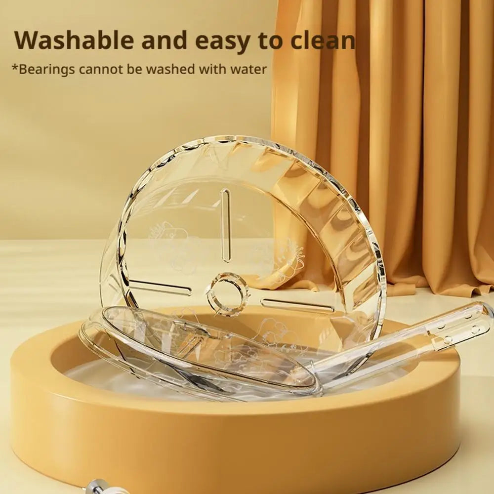 Hamster Transparent Silent Running Wheel – 3 Sizes, Easy Clean