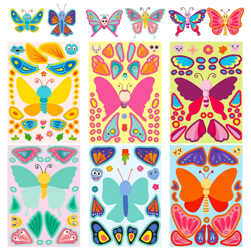 Kids DIY Butterfly Sticker Fun Assemble Puzzle Jigsaw Toys Children