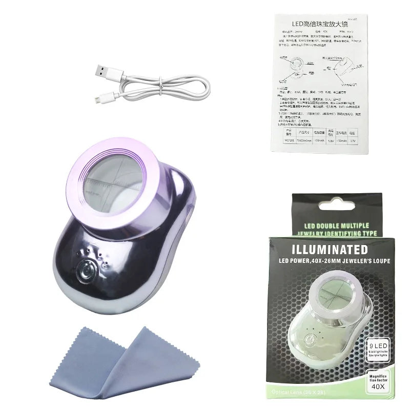 LED Scale Magnifying Glass – Handheld Loupe for Antiques