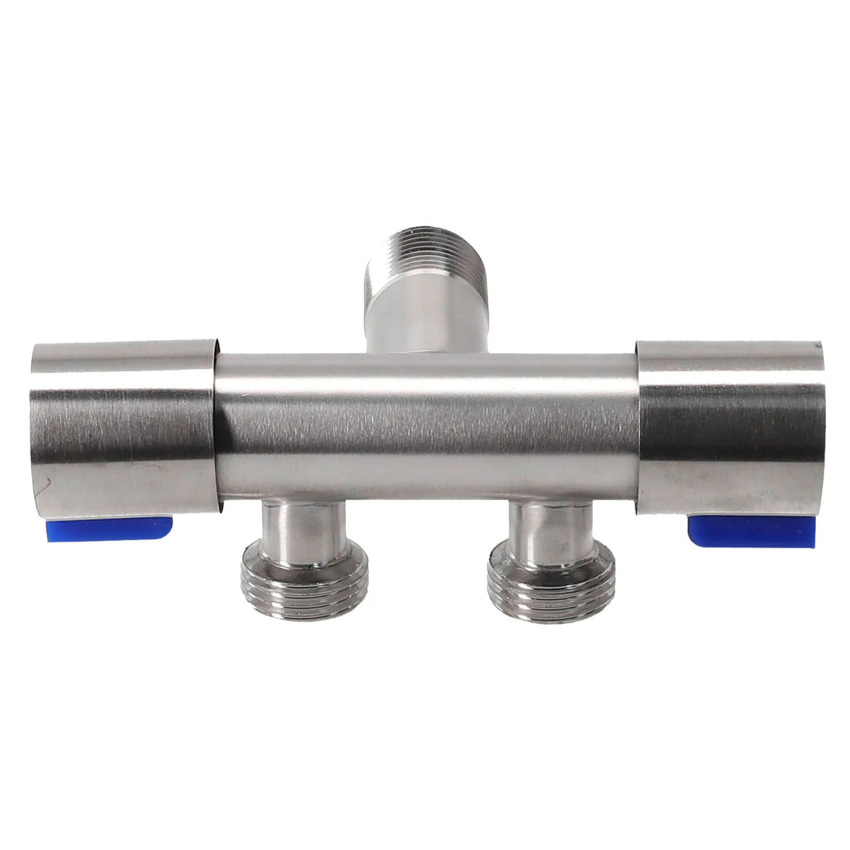 Double Handle Bathroom Faucet Lever Stainless Steel Cold Water