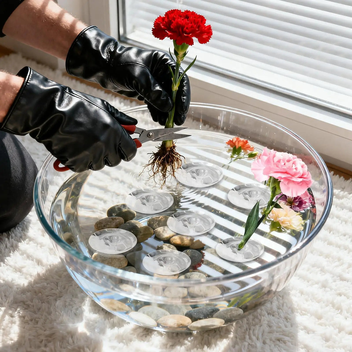 10-Piece Transparent Floating Floral Stem Holders for Vases