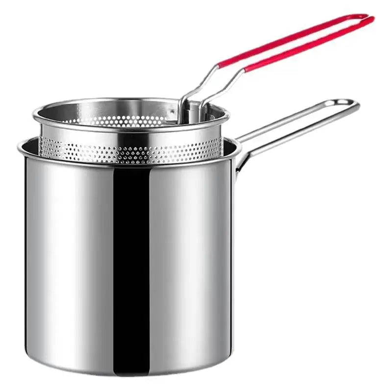Stainless Steel Deep Fryer Frying Basket Multifunctional Small Pot