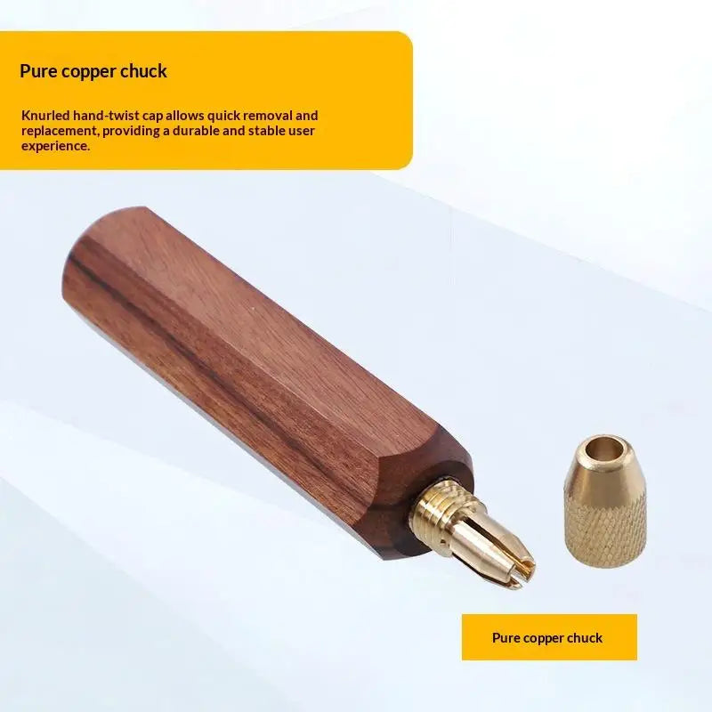 Wood File Handle Brass Collet Chuck – Metal & Jade Polishing DIY