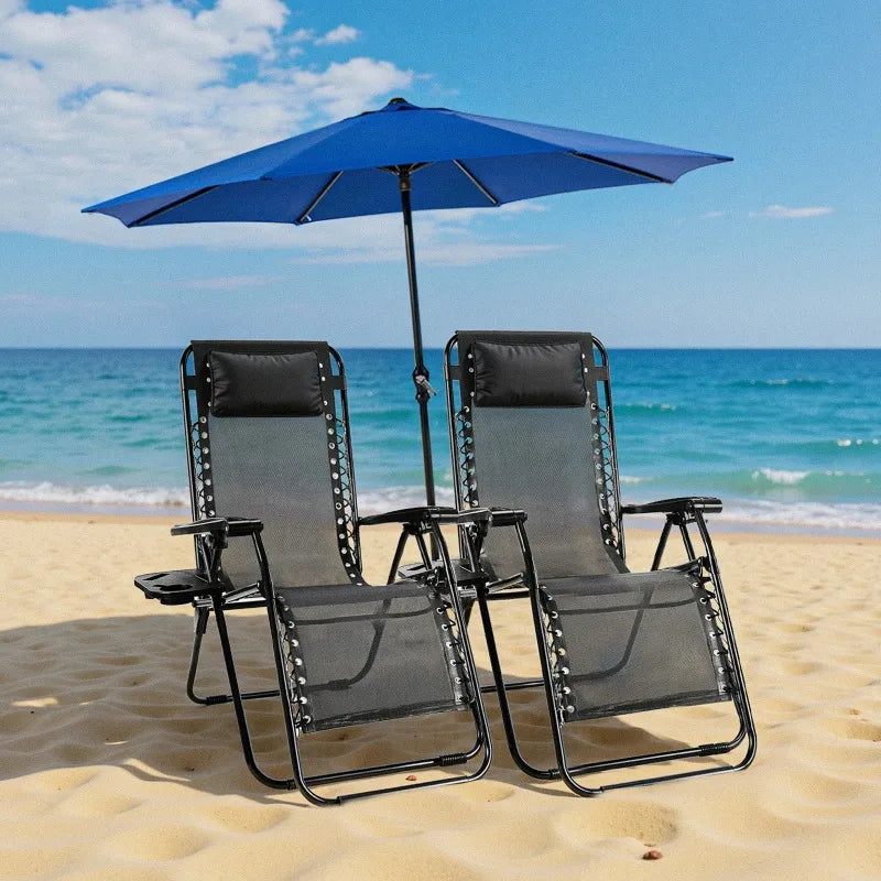 Zero Gravity Recliner Chair – Folding Patio Lounge & Cup Holder