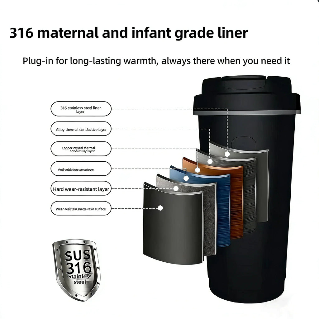 Portable Car Electric Kettle 12V/24V | 500ml Travel Hot Water Pot