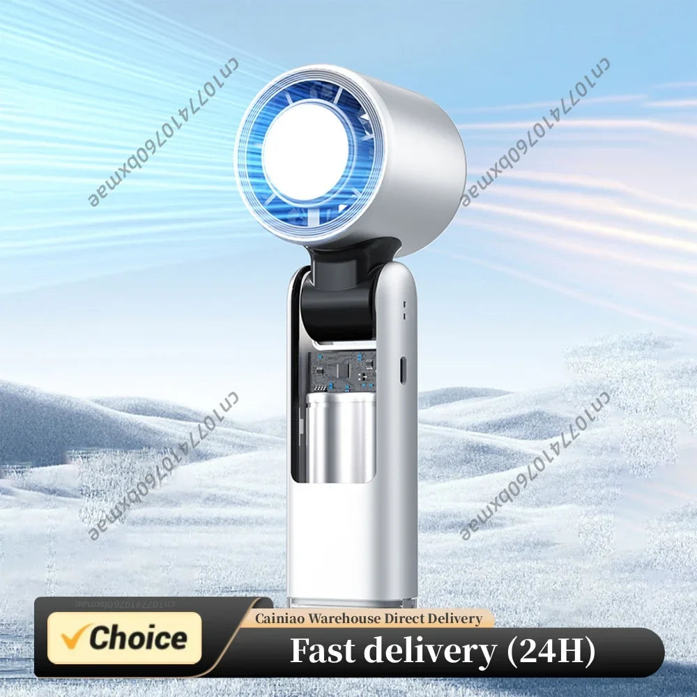 Cooler Fan 100 Wind Speeds Rechargeable 4000mAh Battery W Digital