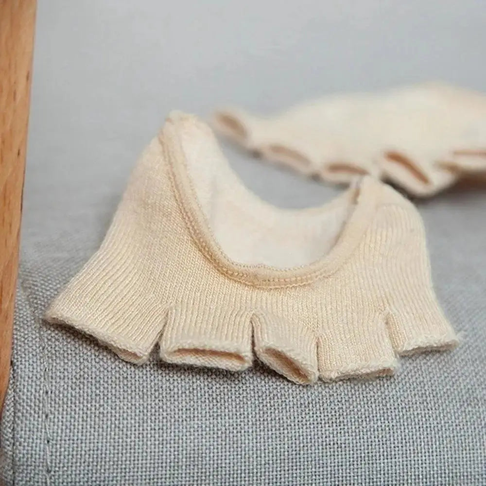 Half Toe Five-Toe Separator Linen Socks – Foot Care (1 Pair)