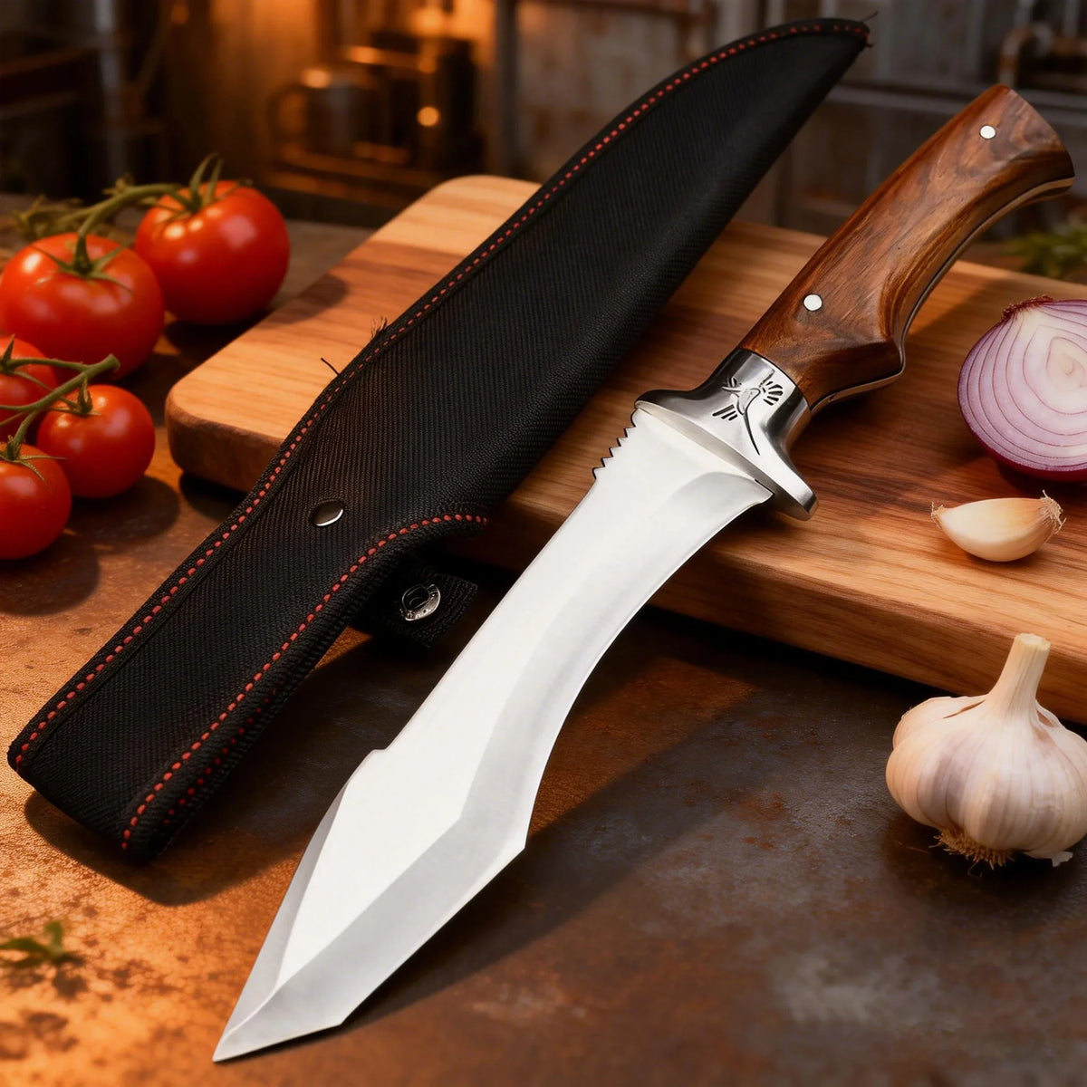 Japanese Chef's Knife – Sharp Stainless Blade & Wood Handle