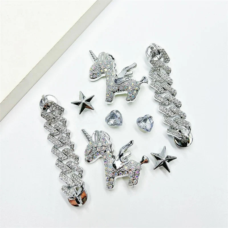 Fashionable Shoe Accessory Made Metal Chain Clasp Removable Suitable