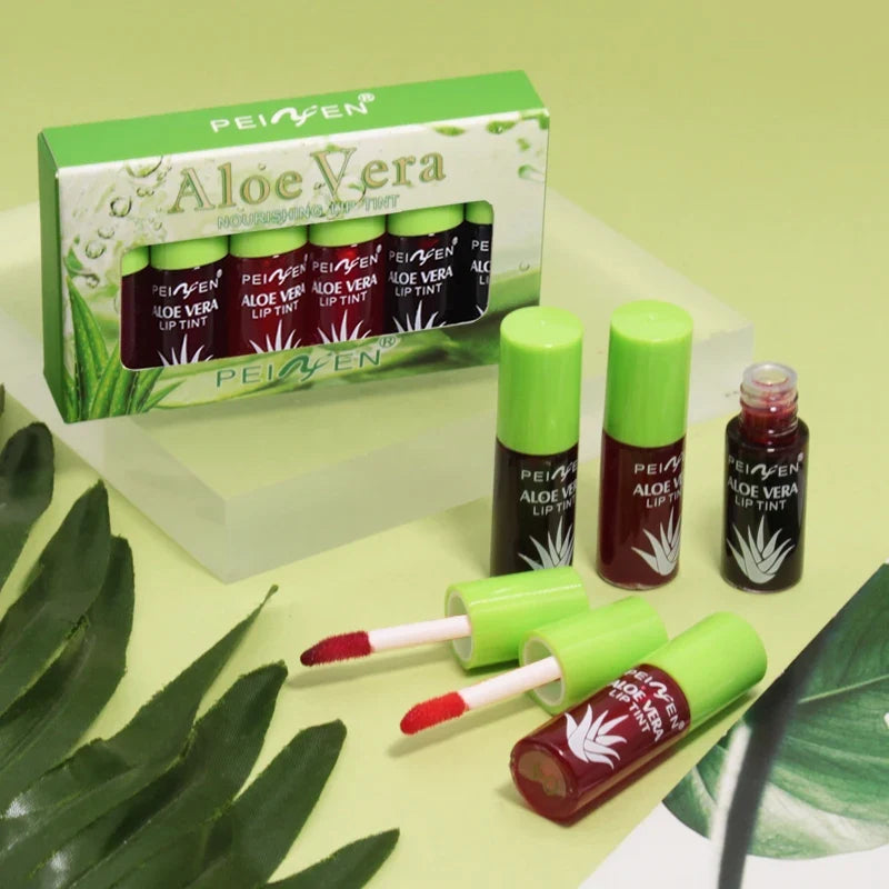 6-Pack Aloe Vera Tinted Lip Oil Set – Hydrating Lip Glaze