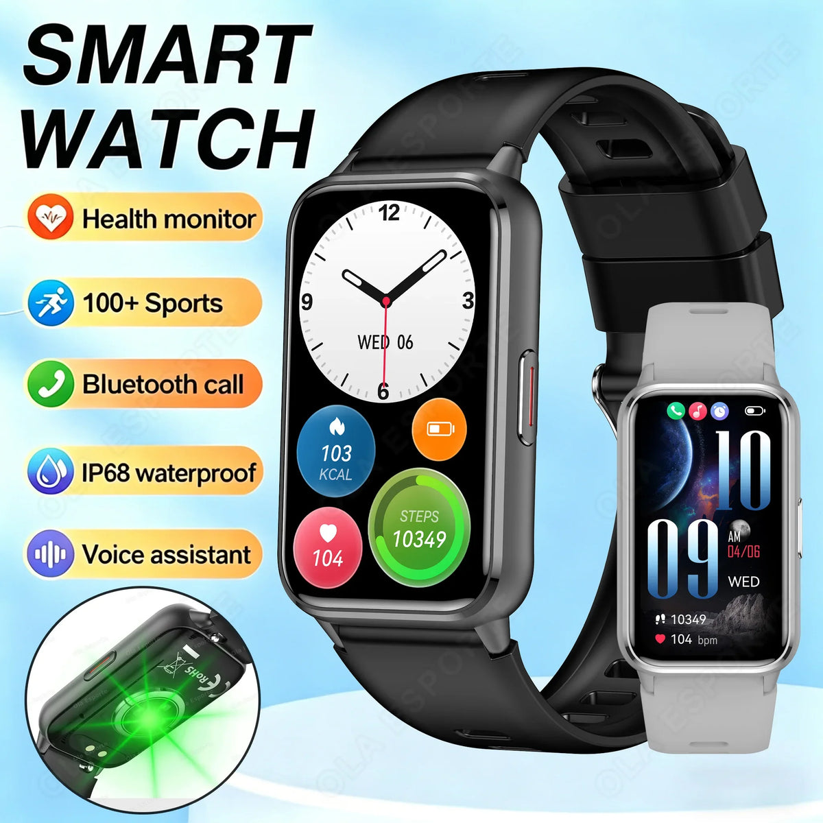 2026 Smart Bracelet Women Sport Smartwatch Men Heart Rate Sleep