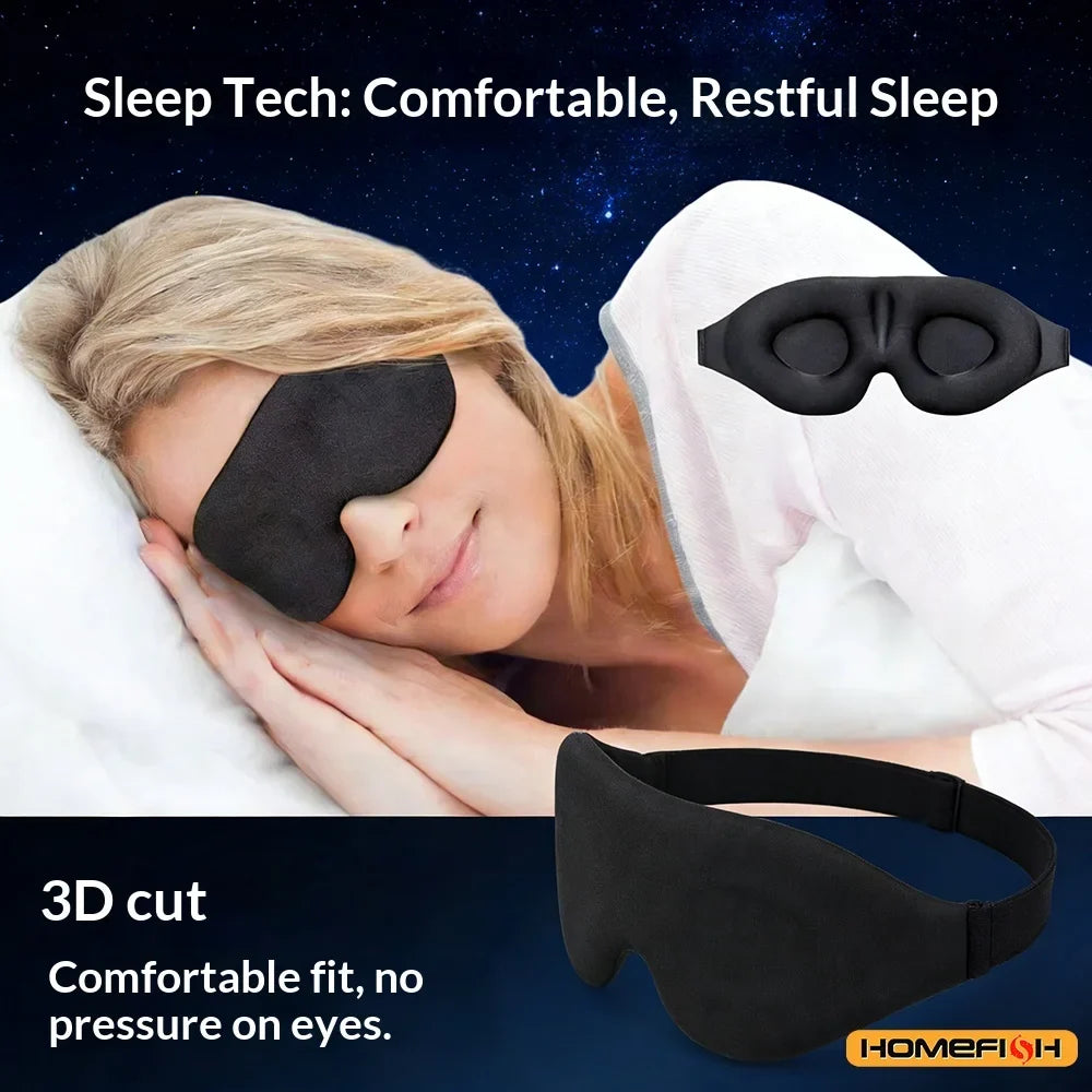 3D Adjustable Sleep Mask Breathable Design Blocks Light While