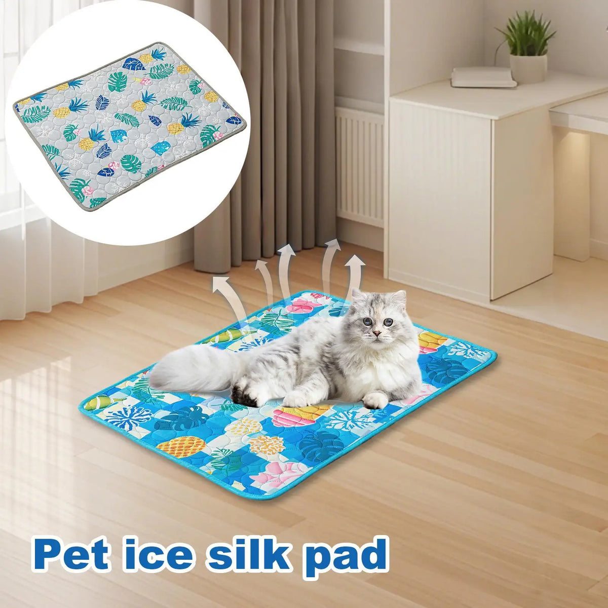 Pet Cooling Mat – Ice Silk Breathable Pad for Dogs & Cats