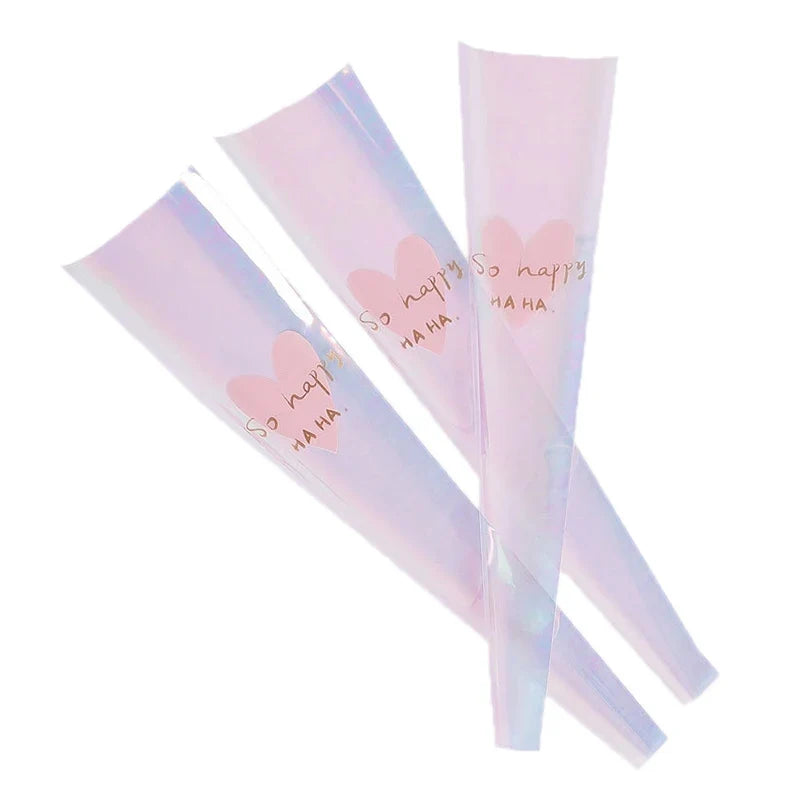 Clear Cellophane Rose Sleeves 10-Pack | Floral Bouquet Bags