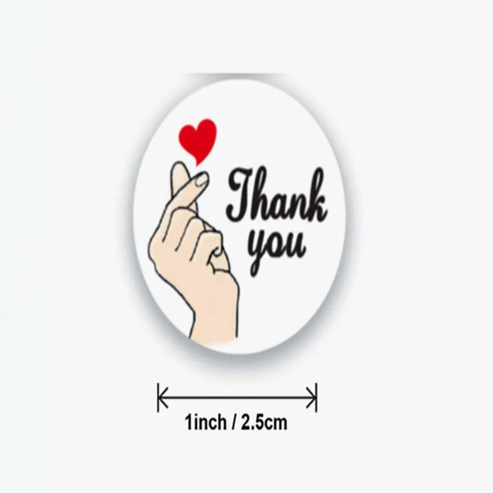 Roll Red Heart Shaped Thank You Stickers Packaging Envelope Sealing