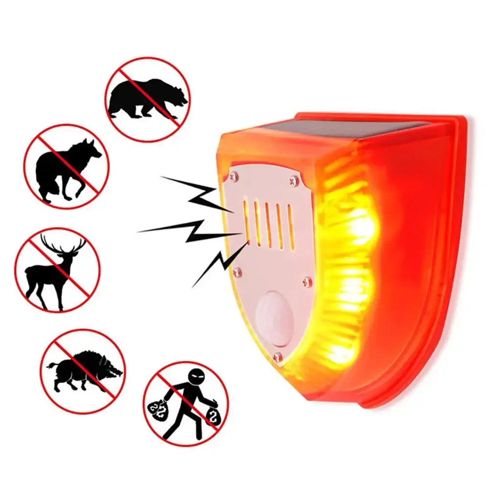 Solar Motion Sensor Security Siren & Animal Repeller – 3 Modes