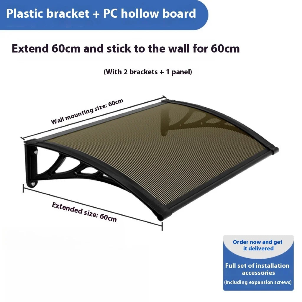 Polycarbonate Window Awning & Door Canopy | Outdoor Porch Cover
