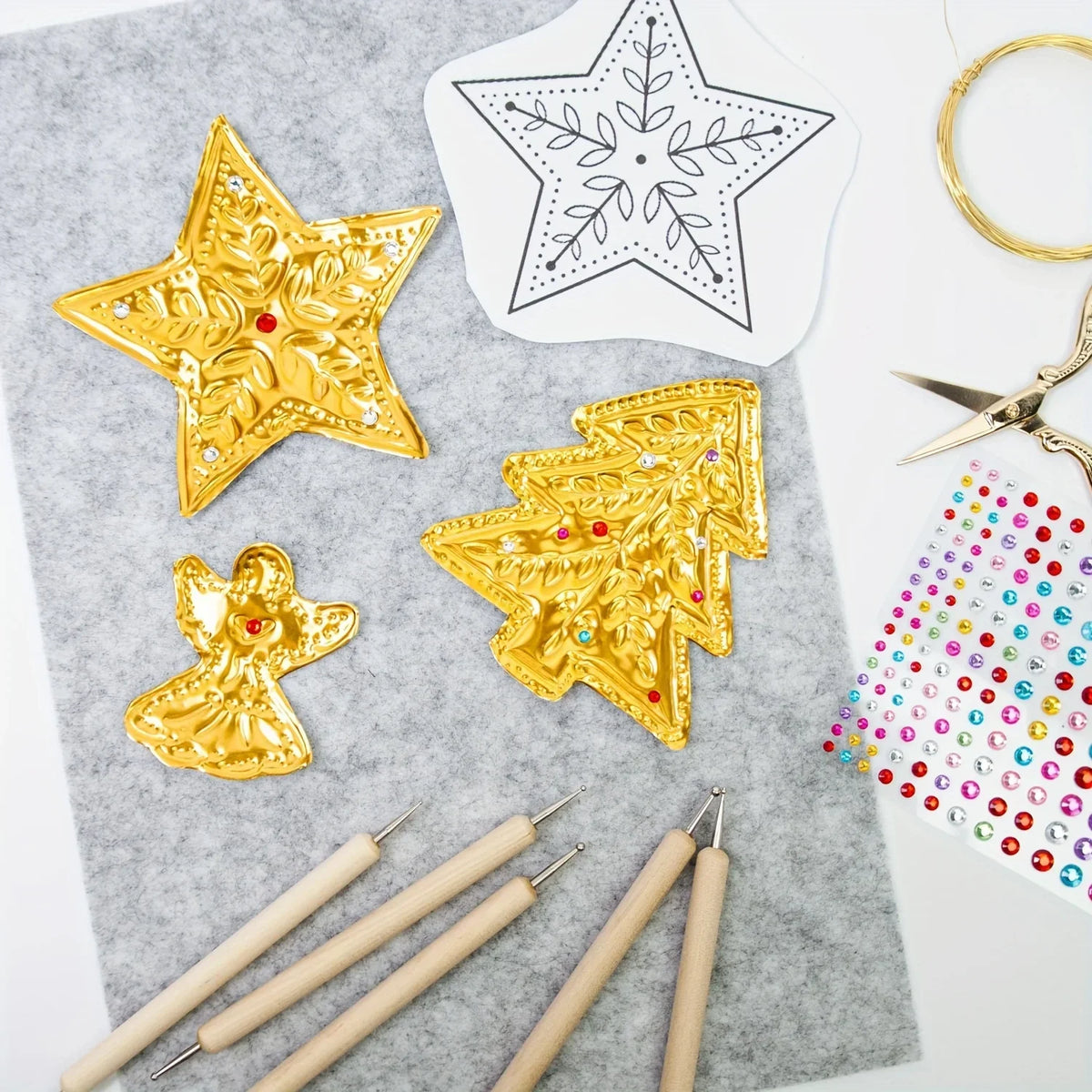 Gold Leaf Gilding Kit – Foil Sheets, Diamonds & Craft Tools