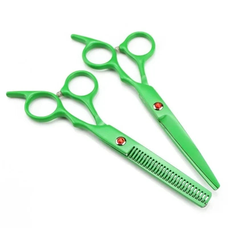 6-Inch Color Coated Hair Cutting Scissors & Thinning Shears Set